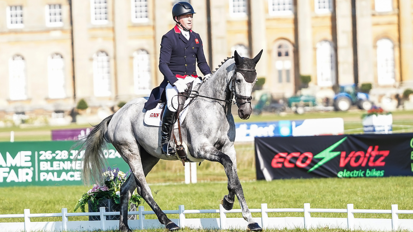 Blenheim Horse Trials dressage effects: Oliver Townend Cooley Rosalent