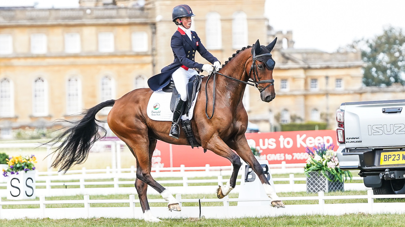 Blenheim Horse Trials dressage effects: Ros Canter Izilot DHI