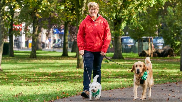 Clare Balding walking dogs