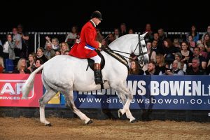 Copenhagen, ridden by Simon Reynolds, winner of The Harrod and Coles Family Cob of the Year Championship at HOYS 2023.