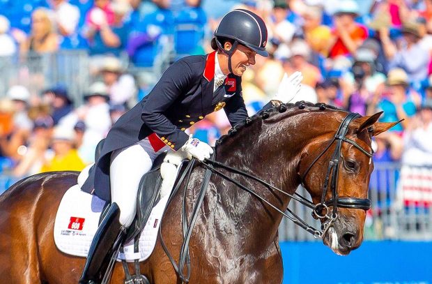 Mount St John Freestyle, pictured with Charlotte Dujardin at WEG 2018, has joined Cathrine Laudrup-Dufour