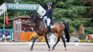 New Zealand rider Jesse Campbell and Diachello lie in fourth after the Pau Horse Trials dressage