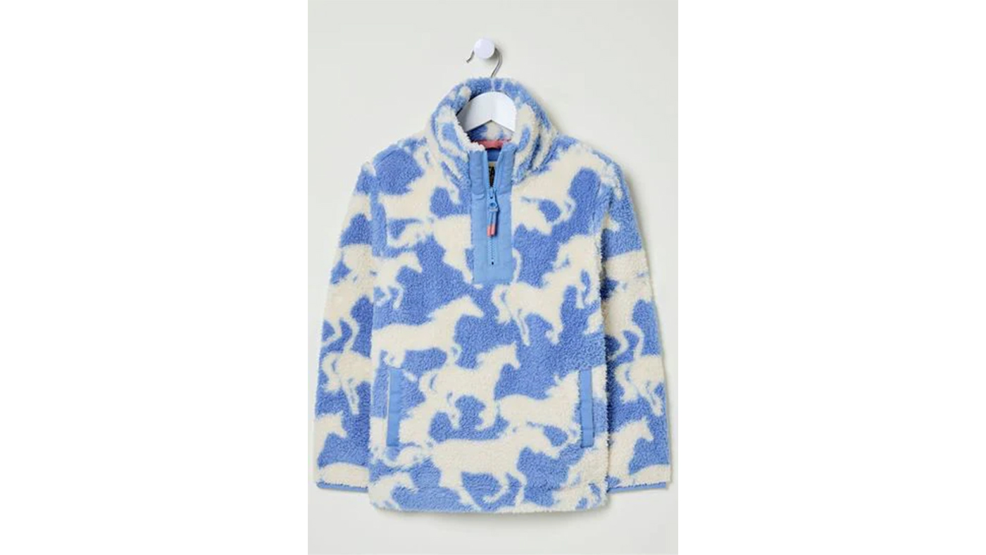 FatFace Blue Horse Half Neck Fleece