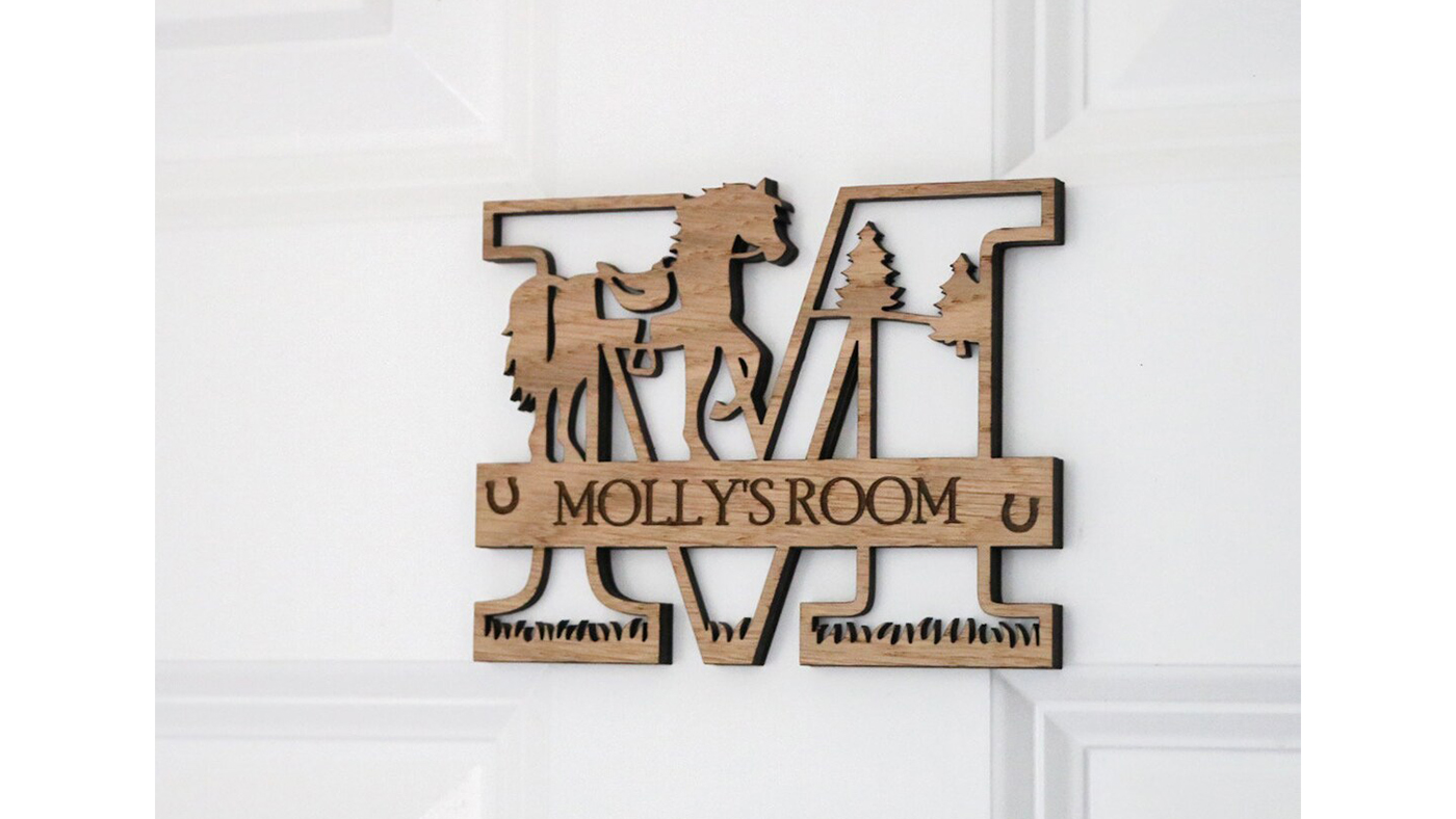 Wooden door sign