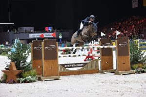 Seamus Hughes Kennedy and Cuffesgrange Cavadora winning the Defender Grand Prix for under-25 riders at CHI Geneva, 2023