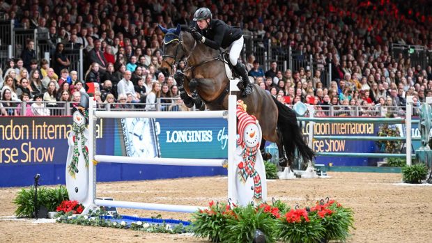 Daniel Coyle and Legacy win the London Grand Prix. The pair are on the Irish Olympic showjumping team for Paris 2024.