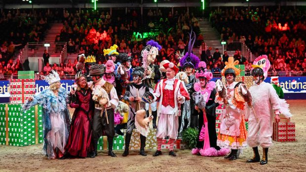 The London Horse Show fancy dress competition provided hilarious entertainment to a packed house