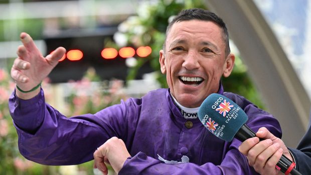 Frankie Dettori, pictured after winning his final race on King of Steel in the Champion Stakes on Qipco British Champions Day 2023, has been sportlisted for BBC Sports Personality of the Year