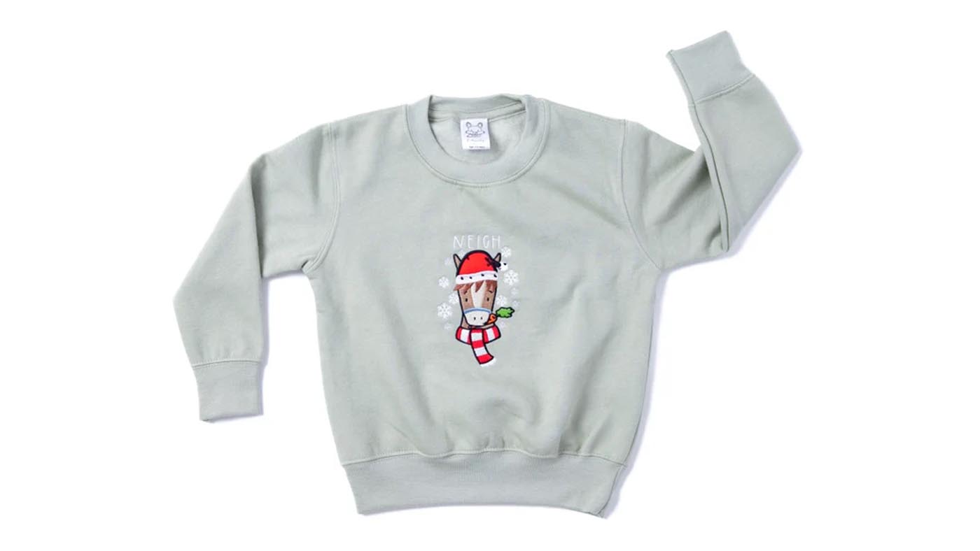 Horse Christmas Embroidered Jumper Cotswold Baby Co