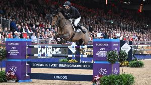 Jodie Hall McAteer riding Kimosa Van Het Kritrahof at London International Horse Show 2023