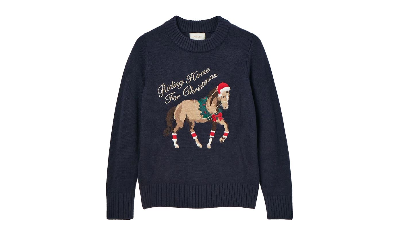 Joules Noelle Navy Intarsia Christmas Jumper