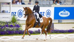 Pictured British dressage rider Lottie Fry and Lars Van De Hoenderheide