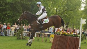 Eventer Ruth Edge pictured on her five-star winning partner Two Thyme, who has been put down in retirement aged 29