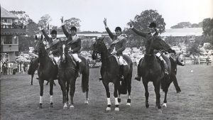 David Broome, Harvey Smith, Paddy McMahon and Graham Fletcher at Hickstead in 1975