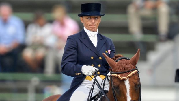 Pictured Canadian Olympic dressage rider Evi Strasser and Quantum Tyme