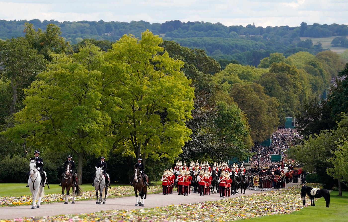 ‘Gallop pain-free, candy lady’: farewell to gray Shire who led The Queen’s funeral procession