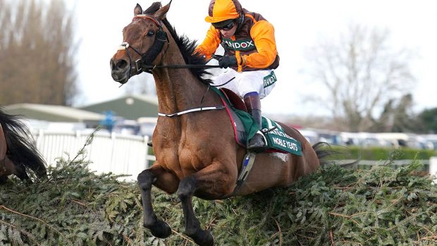 Noble Yeats and Sam Waley-Cohen en route to winning the 2022 Randox Grand National at Aintree.