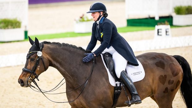 Dressage rider Justina Vanagaite, pictured, is thought to be the first to compete at international grand prix dressage without spurs following the FEI rule change.