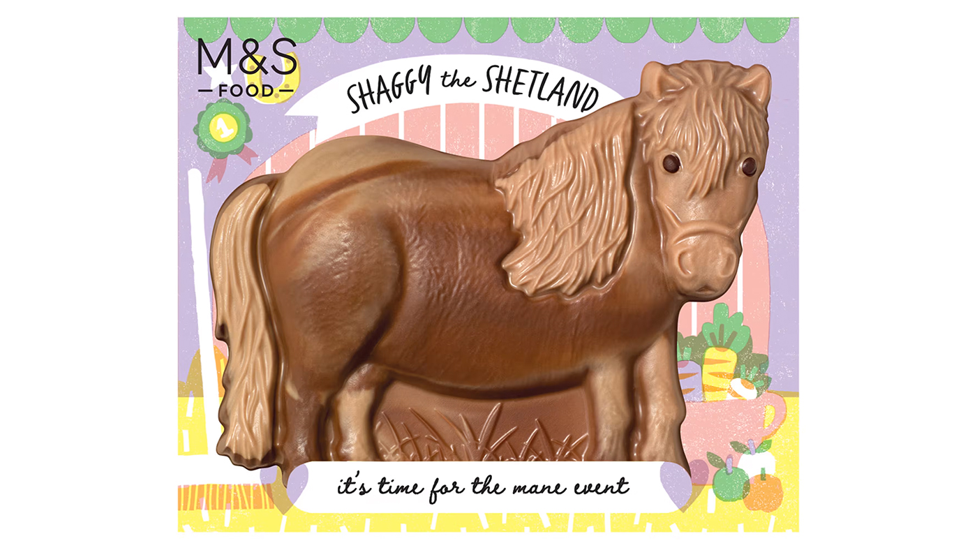 Marks & Spencer Shaggy the Shetland Chocolate figure for Easter