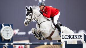 Christian Ahlmann riding Blueberry at the Longines League of Nations in Abu Dhabi on 11 February 2024