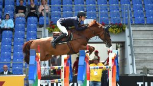 Swedish showjumper Douglas Lindelow, pictured here at the 2015 European Championships, has been accused of mistreating horses.