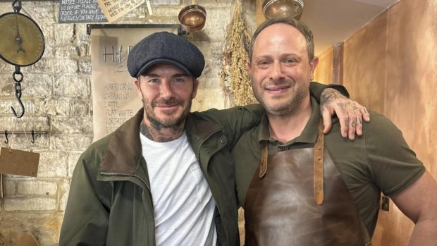 David Beckham with Christopher Davey of The Cotswold Guy