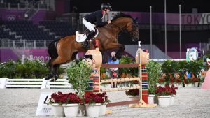 Tom McEwen riding Toledo De Kerser during the final showjumping phase of the individual eventing final