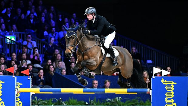Top irish showjumper Daniel Coyle jumping Legacy in the World Cup in Amsterdam.