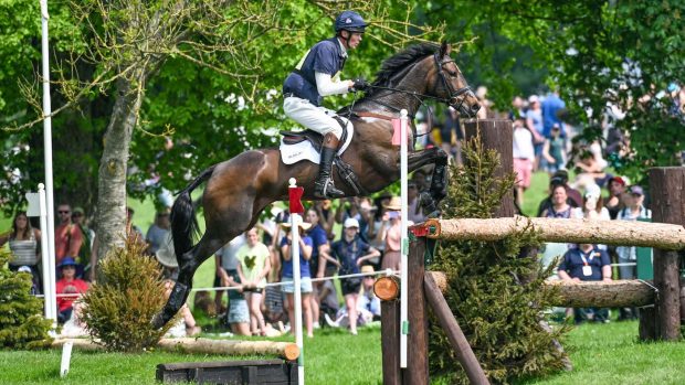 William Fox-Pitt and Grafennacht on the Badminton horse trials cross-country course