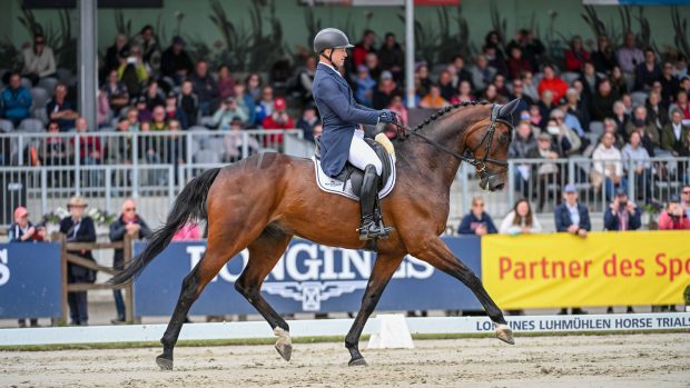 Luhmühlen Horse Trials CCI4*-S dressage phase concludes with Germany's Michael Jung, pictured, in the lead.