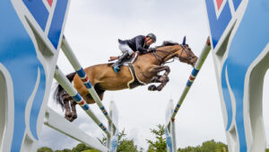 John Whitaker and Equine America Unick du Francport clear an oxer