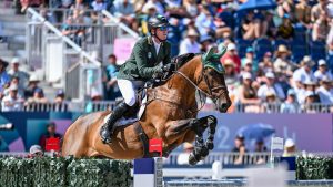 Daniel Coyle and Legacy, pictured, top the rankings after the first day of the European Showjumping Championships.