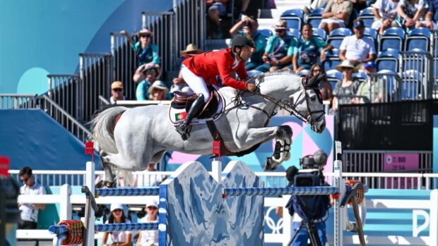 Duarte Seabra competes in the Olympic showjumping