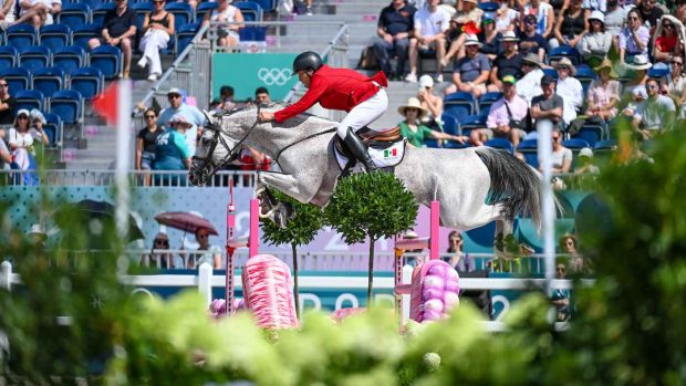 Federico Fernandez in the Olympic showjumping grand prix qualifier with Romeo