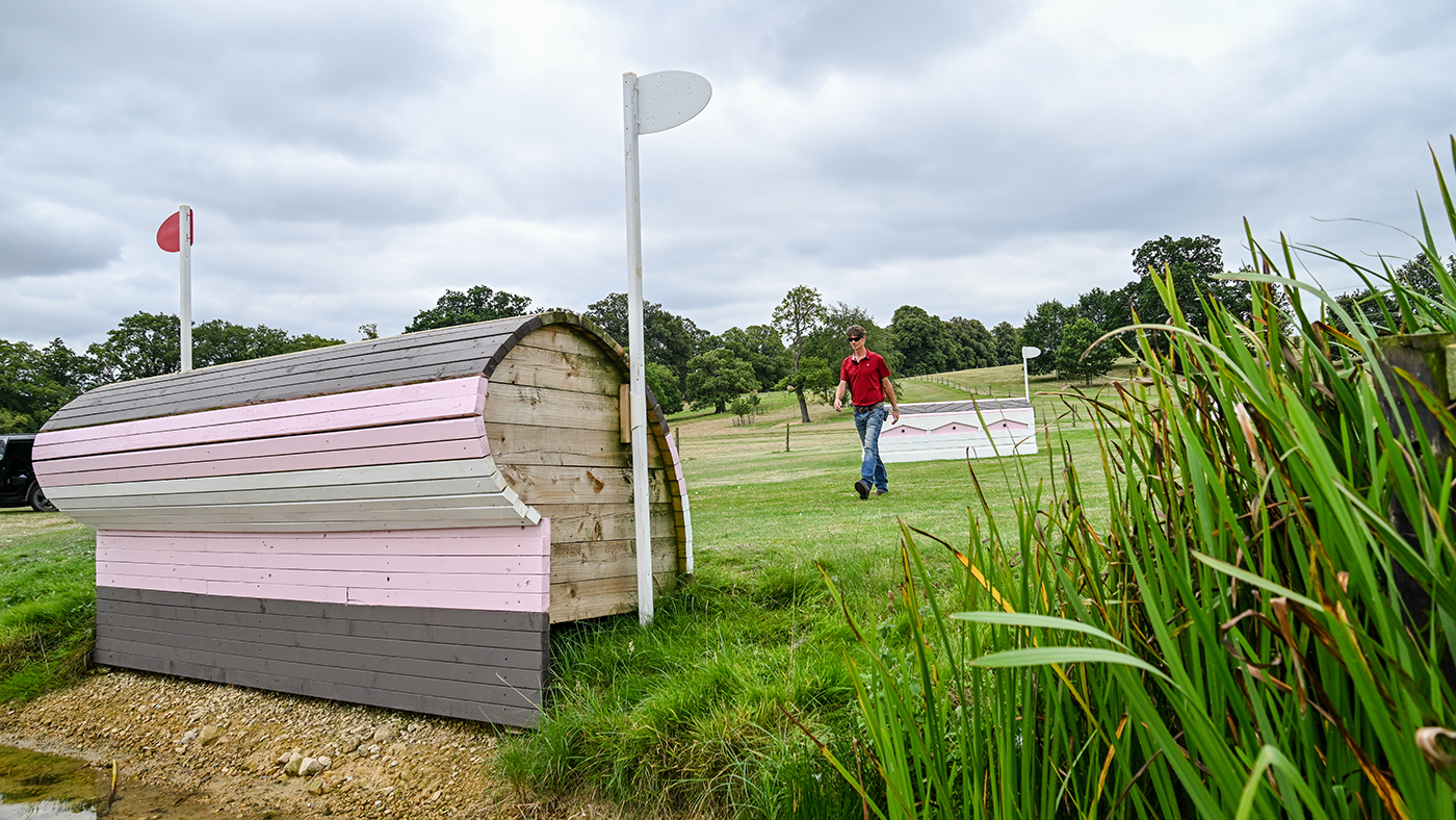 Burghley Horse Trials cross-country course fence 26abc