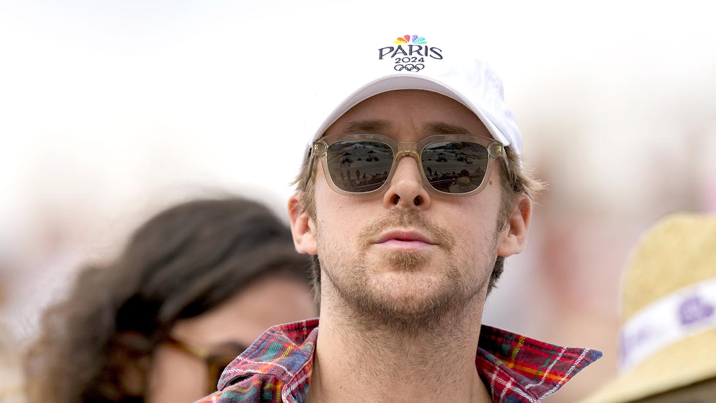 Ryan Gosling during the Equestrian Dressage Individual Grand Prix Freestyle - Final on Day 9 of the Olympic Games Paris 2024 at Château de Versailles on August 4, 2024 in Versailles, France. (Photo by Alex Gottschalk/DeFodi Images via Getty Images)