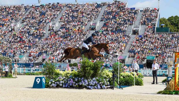Henrick von Eckermann and King Edward in the Paris Olympic showjumping