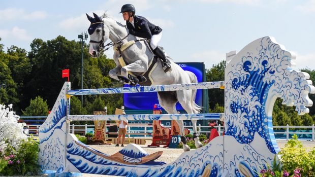 Hilary Scott and Milky Way in the Olympic showjumping team qualifier