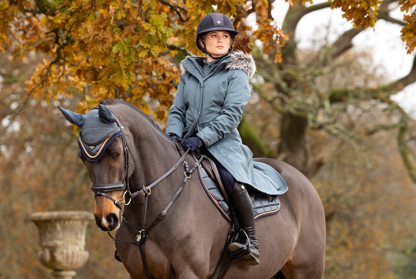 LeMieux Anya waterproof long coat Petrol 