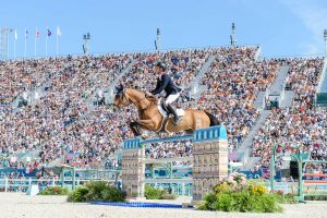 Great Britain's Scott Brash and Jefferson pictured in the Paris Olympic showjumping individual final.