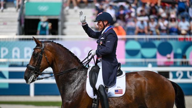 Six-time Olympic rider Steffen Peters pictured in the Paris Olympic dressage.