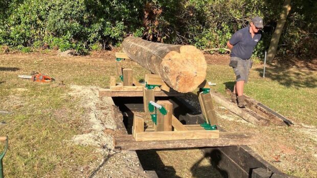 One of the frangible trakehner fences that will be used at Osberton Horse Trials in 2024.