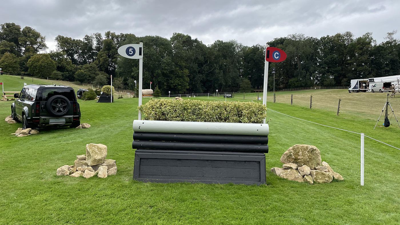 Burghley Horse Trials cross-country course fence 5c long