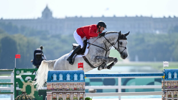 Christian KUKUK riding CHECKER 47 for GER during the Jumping Individual Qualifier Competition at the Paris 2024 Olympic Games held on the Etoile Royal Esplanade in the grounds of the Palace of Versailles (Château de Versailles) in Versailles just outside Paris in France between the 25th July and 6th August 2024