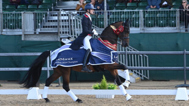 Lewis Carrier and Diego V win the grand prix at the National Dressage Championships.