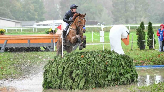 Ben Hobday and Shadow Man at Pau Horse Trials.
