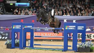 Showjumper Charlotte Ash and Irma Riende in action at HOYS.