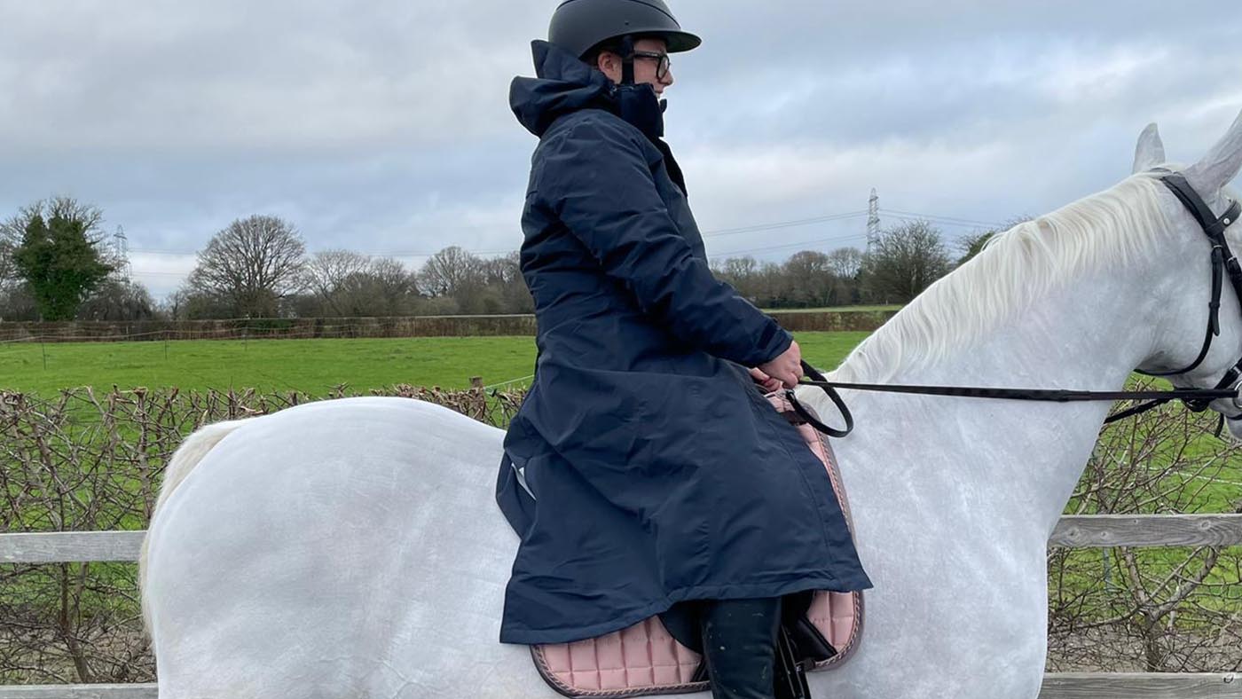 Harry Hall All Weather long coat side view