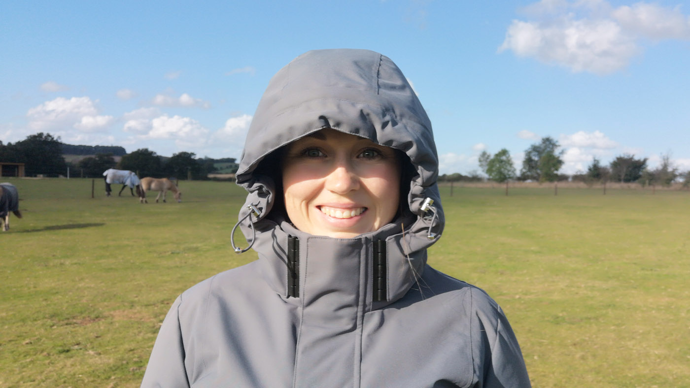 Equetech Stratus hood up and adjusted