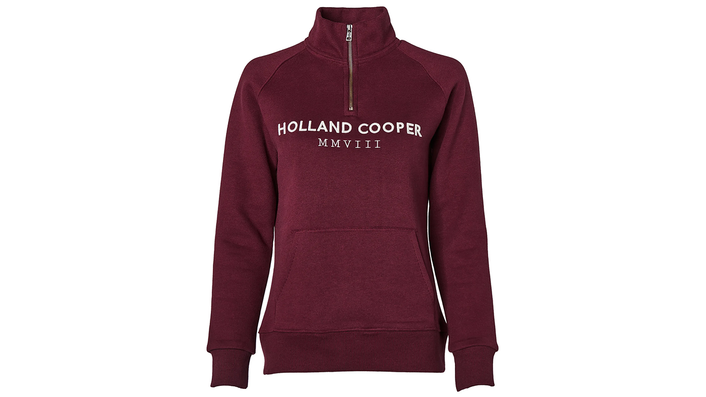 Holland Cooper Henley Sporting Heritage Ladies Quarter Zip - Merlot